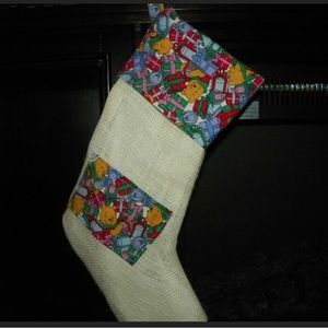 Winnie the Pooh Christmas Stocking  with a Pocket for a Gift Card